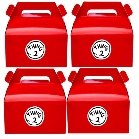 Thing 2 Gable Gift Box Custom Set of 12 6.3 x 6.3 x 3.5 - Picture 4 of 5